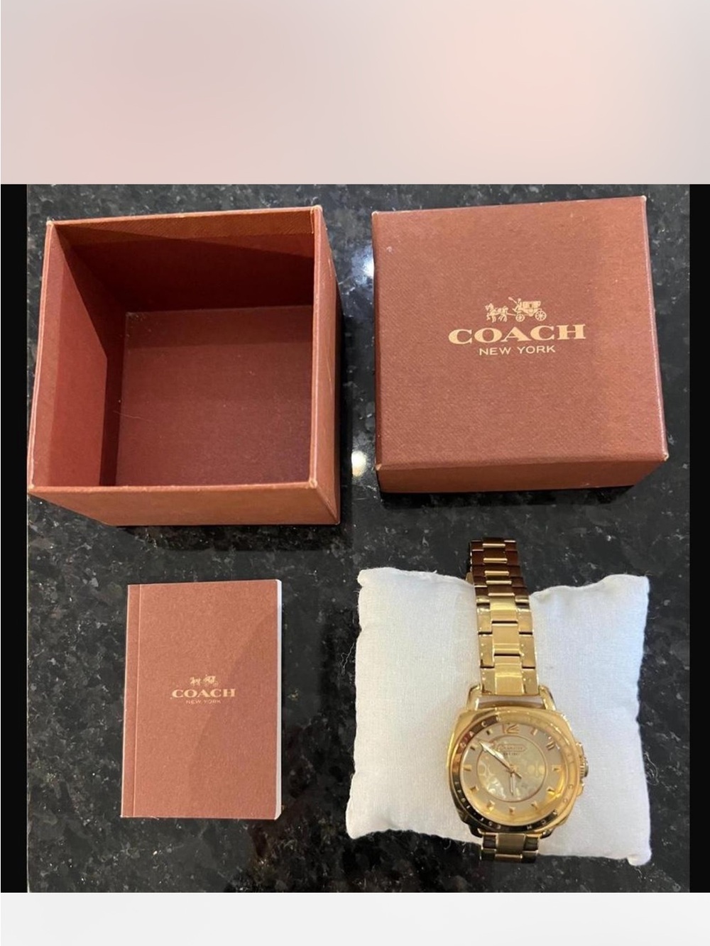 Limited edition Coach gold watch with gold face